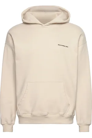 Abercrombie & Fitch Anf Mens Sweatshirts Tops Sweatshirts & Hoodies Hoodies Beige