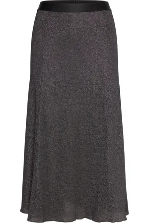 Mads Norgaard 2X2 Lurex Saga Skirt Skirts Knee-length & Midi Skirts Black