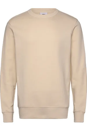MANGO Plush Cotton Sweatshirt Tops Knitwear Round Necks Cream