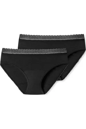 Schiesser Midi Period Panty Trusser, Tanga Briefs Black