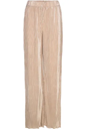 Noella Shelly Pants Bottoms Trousers Wide Leg Beige