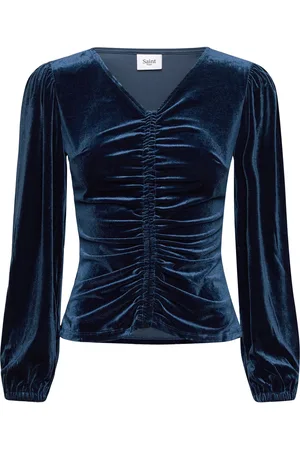 Saint Tropez Hebasz Blouse Tops Blouses Long-sleeved Blue