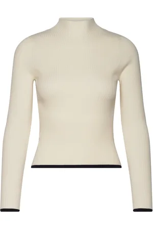 MANGO Ribbed Sweater With Perkins Neck Tops Knitwear Jumpers Cream