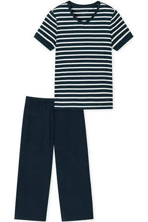 Schiesser Pyjama Long Pyjamas Nattøj Navy