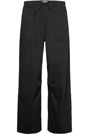 Weekday Loose Twill Trousers Bottoms Trousers Casual Black