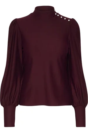 Gestuz Rifagz Button Blouse Tops Blouses Long-sleeved Burgundy
