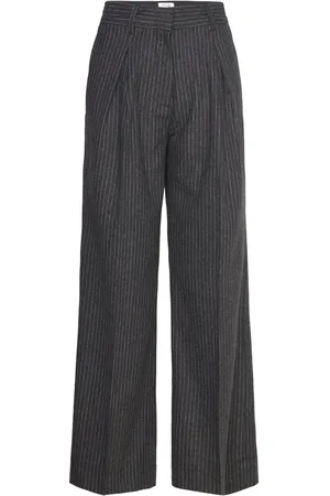 Levete Room Lr-Iris Bottoms Trousers Wide Leg Grey