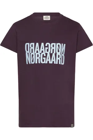 Mads Norgaard Single Organic Tuvina Tee Tops T-Kortærmet Skjorte Burgundy