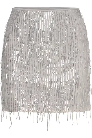 ONLY Onlspacy Short Sequins Skirt Wvn Kort Nederdel Silver