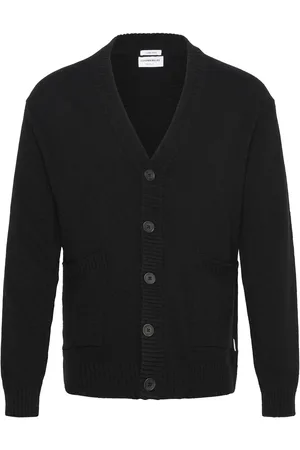 Lindbergh Lambswool Button Cardigan Tops Knitwear Cardigans Black