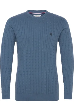 U.S. Polo Assn. Uspa Knit Archi Men Tops Knitwear Round Necks Blue