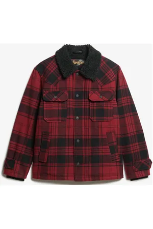 Superdry Merchant Wool Chore Jacket Uldjakke Jakke Red