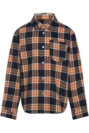 Mads Norgaard Check Flannel Svano Shirt Tops Shirts Long-sleeved Shirts Orange