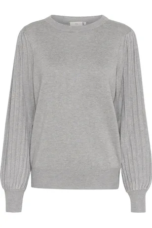 Kaffe Kal Knit Pullover Tops Knitwear Jumpers Grey