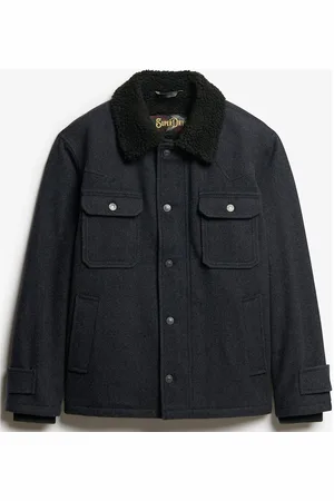 Superdry Merchant Wool Chore Jacket Uldjakke Jakke Navy