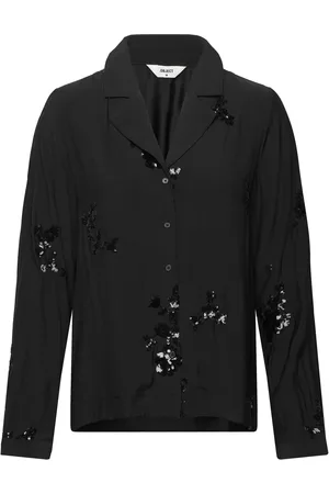 Object Objsim Re L/S Shirt 136 Tops Shirts Long-sleeved Black