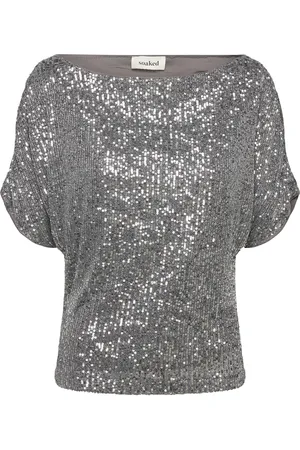 Soaked in Luxury Slsuse Top Tops Blouses Short-sleeved Silver