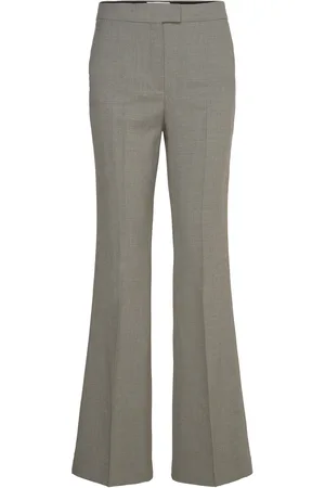 MANGO Flared Suit Trousers Bottoms Trousers Flared Grey