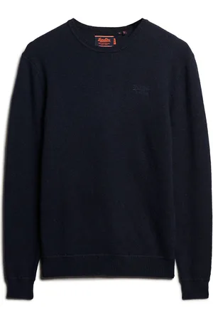 Superdry Essential Slim Fit Crew Jumper Tops Knitwear Round Necks Navy