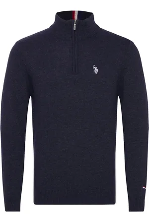 U.S. Polo Assn. Kevin Reg Lw Hz Uspa M Knit Tops Knitwear Half Zip Jumpers Navy