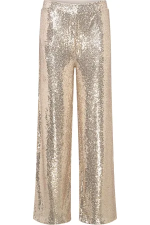 Freequent Fqbasal-Pants Bottoms Trousers Wide Leg Gold