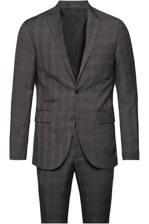 Lindbergh Checked Mens Suit Habit Grey