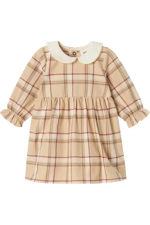 Lil Atelier Nbfsevena Ls Body Dress Lil Dresses & Skirts Dresses Baby Dresses Long-sleeved Baby Dresses Beige