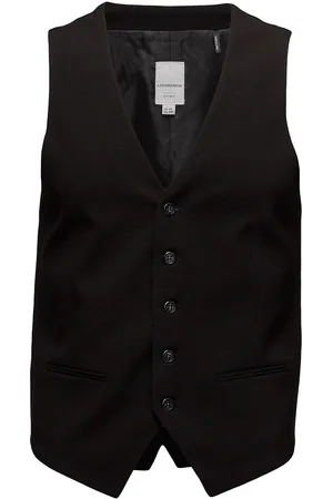 Lindbergh Mens Waistcoat For Suit Habitvest Black