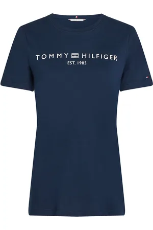 Tommy Hilfiger Reg Corp Logo C-Nk Ss Tops T-shirts & Tops Short-sleeved Navy