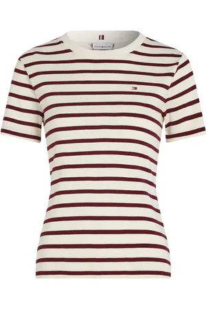 Tommy Hilfiger Slim Cody C-Nk Ss Tops T-shirts & Tops Short-sleeved Burgundy
