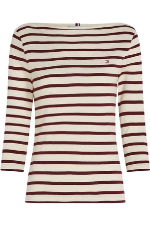 Tommy Hilfiger New Cody Slim Boat-Nk 3/4Slv Tops T-shirts & Tops Long-sleeved Burgundy