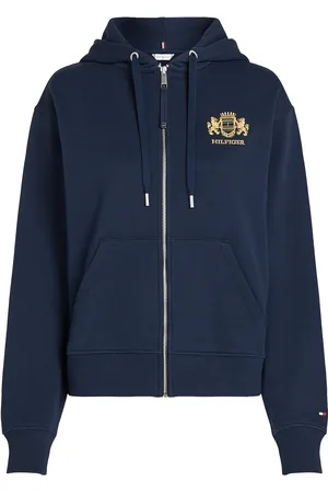 Tommy Hilfiger Reg Varsity Zip Hoodie Tops Sweatshirts & Hoodies Hoodies Navy