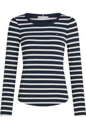 Tommy Hilfiger Slim 5X2 Rib O-Nk Ls Tops Knitwear Jumpers Navy