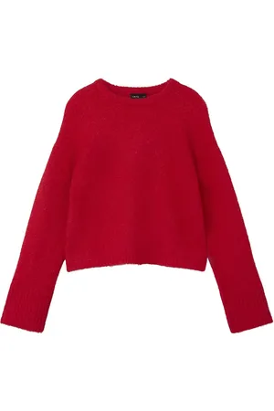 LMTD Nlfride Ls Short Rib Knit Tops Knitwear Pullovers Red