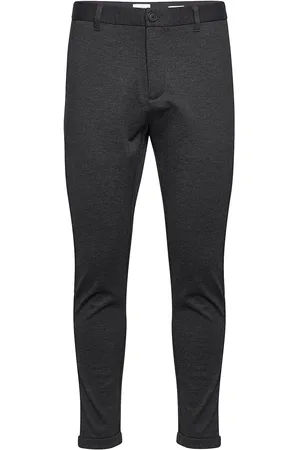 Lindbergh Superflex Knitted Cropped Pant Bottoms Trousers Chinos Grey