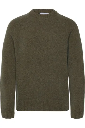 Les Deux Gilbert Roundneck Knit Tops Knitwear Round Necks Khaki Green