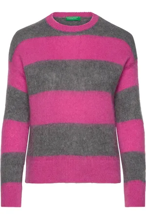 Benetton Sweater L/S Tops Knitwear Jumpers Pink