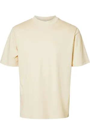 SELECTED Slhrelax-Dani Ss Interlock Tee Ex Tops T-Kortærmet Skjorte Cream