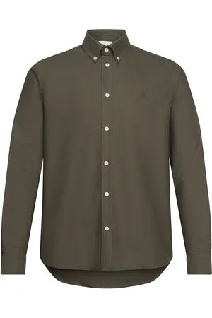 Les Deux Konrad Oxford Shirt - Seasonal Tops Shirts Casual Khaki Green