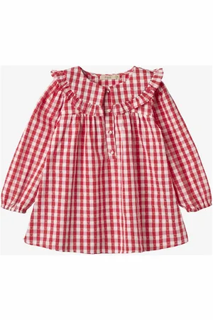 Fliink Sasha Check Tunic Tops Blouses & Tunics Red