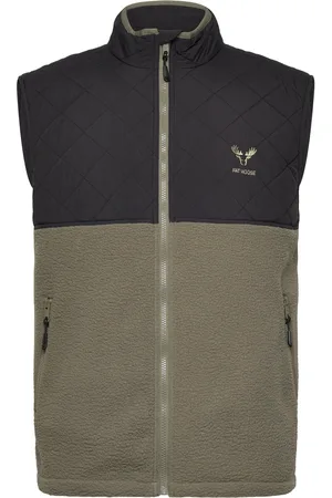 Fat Moose Carter Fleece Mix Vest Vest Khaki Green