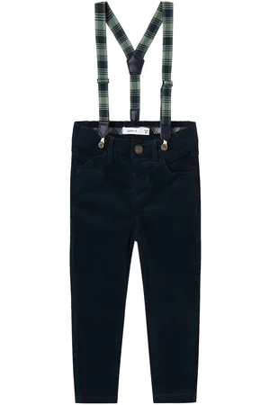 NAME IT Nmmryan Slim Cord Pant W Bra 9666-Yy R Bottoms Trousers Navy