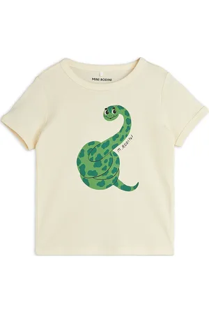 Mini Rodini Snake Sp Ss Tee Tops T-Kortærmet Skjorte Cream
