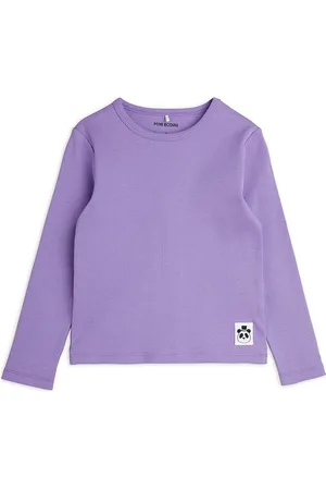 Mini Rodini Solid Rib Ls Tee Tops T-shirts Long-sleeved T-Skjorte Purple