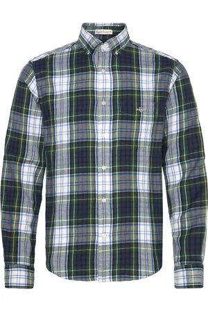 GANT Reg Flannel Check Shirt Tops Shirts Casual Blue