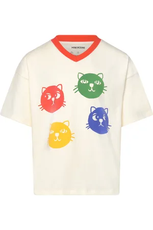 Mini Rodini Cool Cats Sp Ss Tee Tops T-Kortærmet Skjorte White