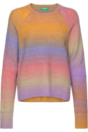 Benetton Sweater L/S Tops Knitwear Jumpers Pink