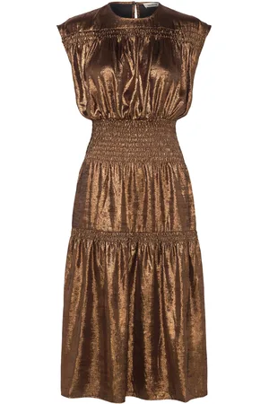 Soaked in Luxury Slelvie Layna Dress Knælang Kjole Brown