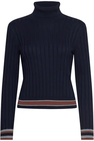 Benetton Turtle Neck Sweater Tops Knitwear Turtleneck Navy