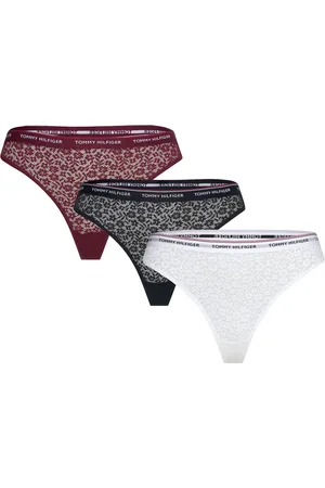 Tommy Hilfiger 3 Pack Thong Lace G-streng Undertøj Black